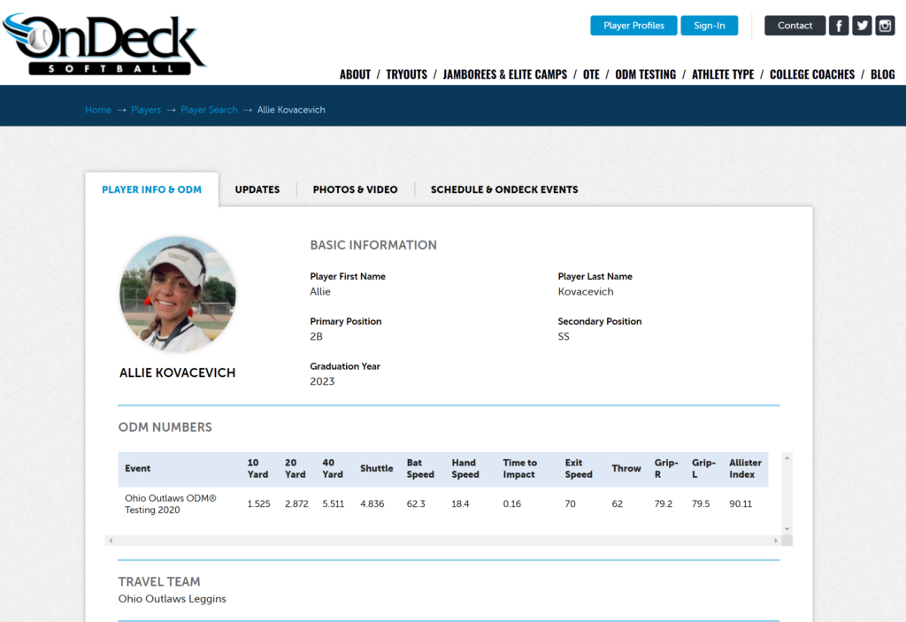 Allie Kovacevich - ODM Scouting Report